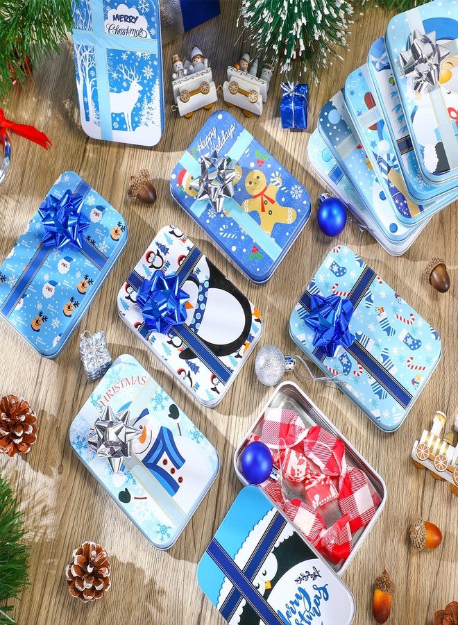 Yaocom 24 Sets Christmas Gift Card Tin Boxes Gift Card Holder Small Christmas Boxes with Lids and Flower Stickers for Money Key Holiday Xmas Stocking Stuffer, 4.9 x 3.3 x 0.7 Inch - Image 5